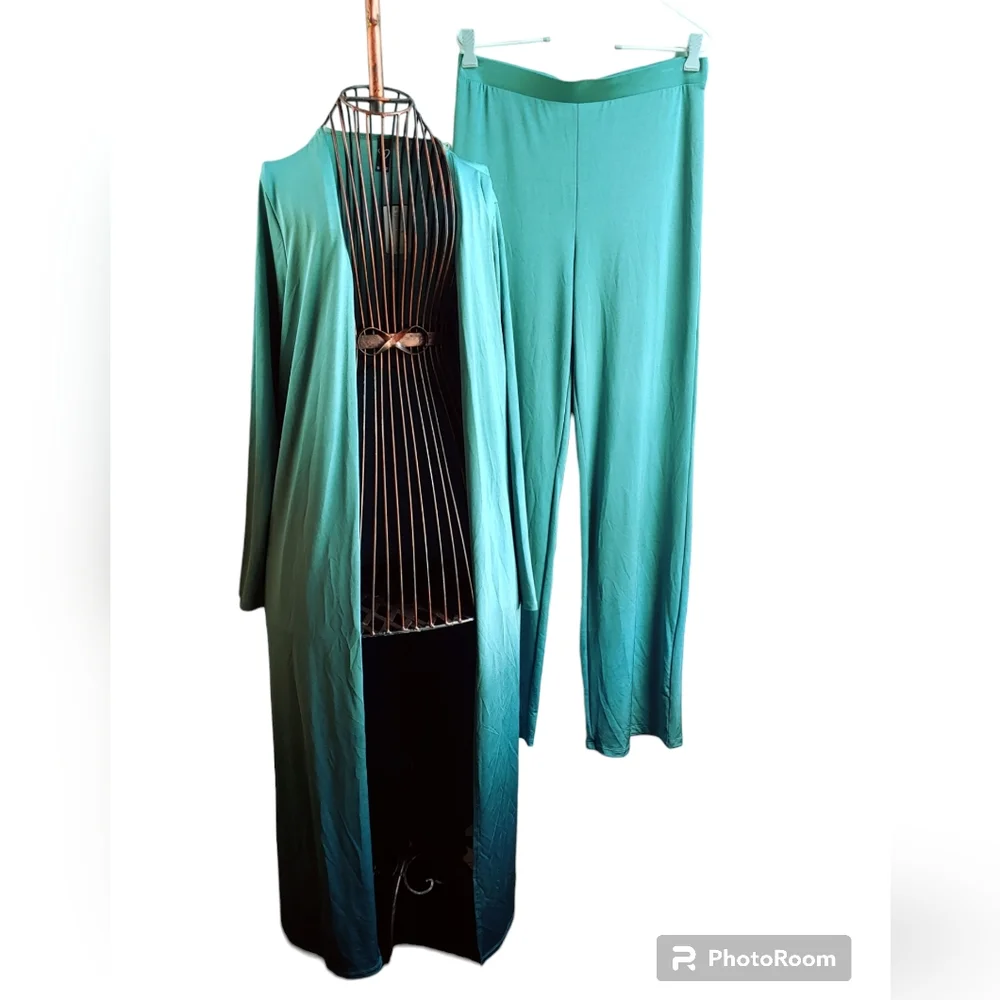 New Windsor Lounge Wear Pajamas - 2-Piece Set, Size Large, Teal - Picture 1 of 15